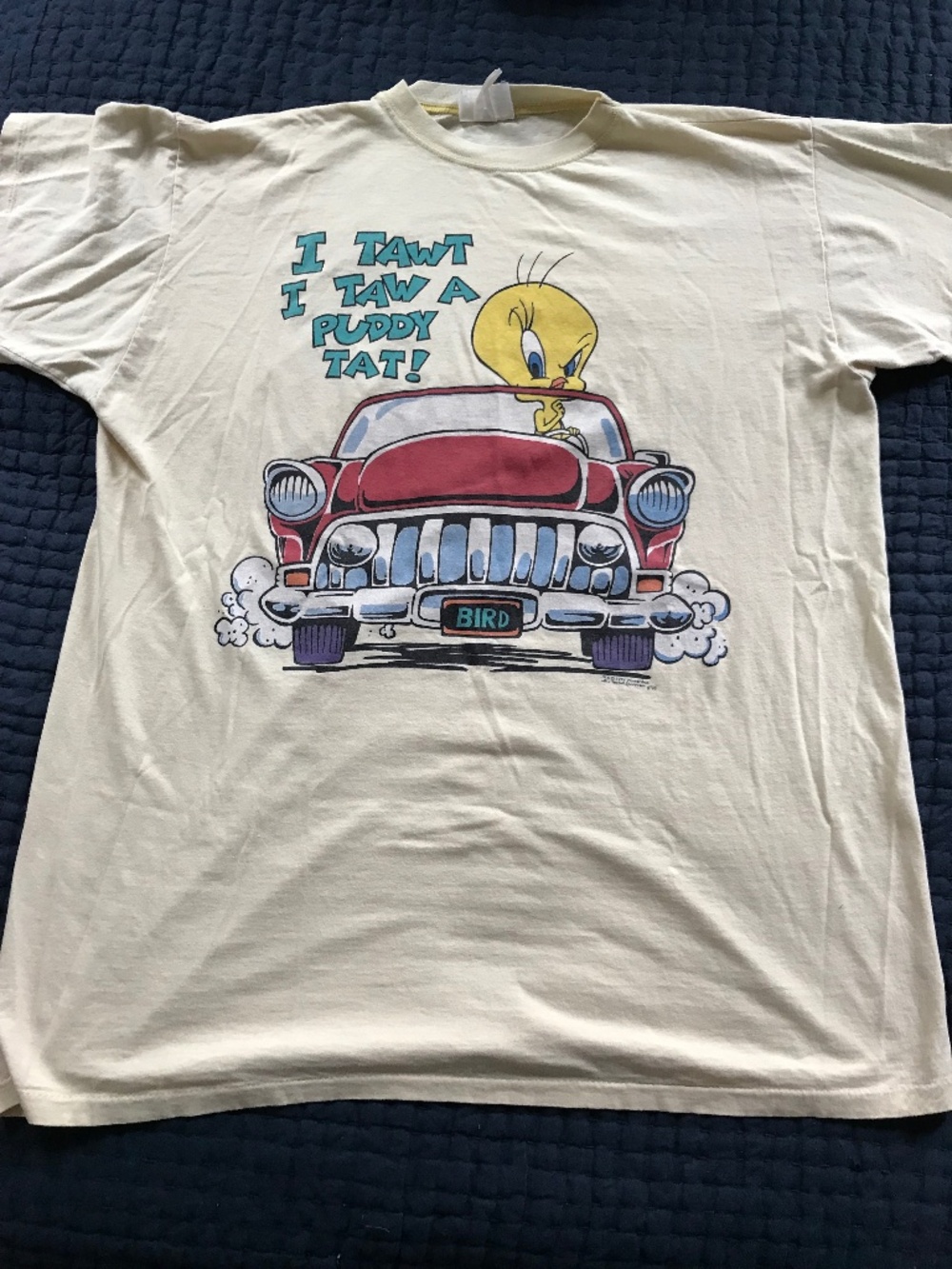 90s VTG Looney Tunes Tweety Bird + Sylvester Tshirt Single Stitch - XL/XXL 1994